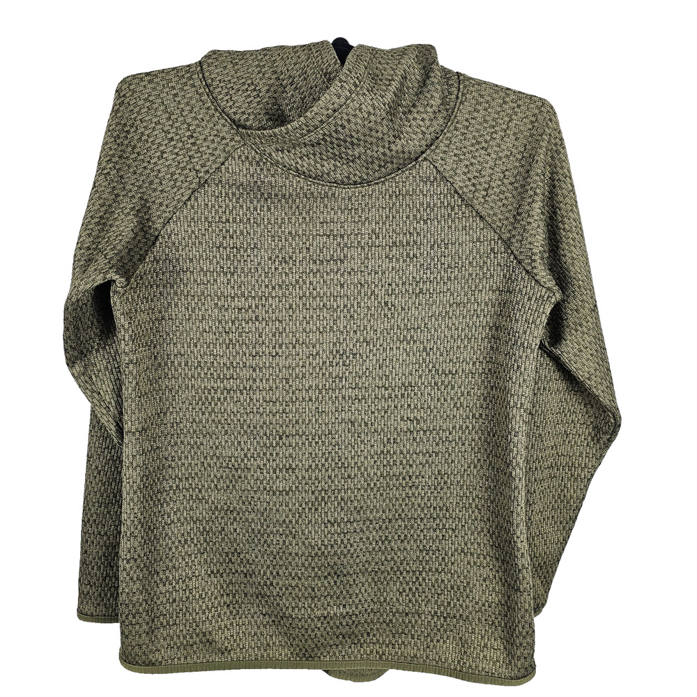 Columbia Olive Green Mock Neck Pullover Sweater Fleece Lined Knit Large